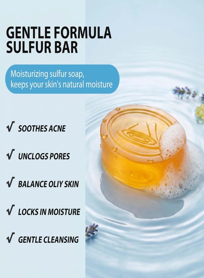 Bee & Flower Sulfur Soap with Essential Oils Sulphur Soap Bar Helps with Acne, Oily Skin, Blackheads, Gentle Cleansing Sulphur Bar Soaps for Face and Body - 3.5 oz (3 bars/box) - Image 5
