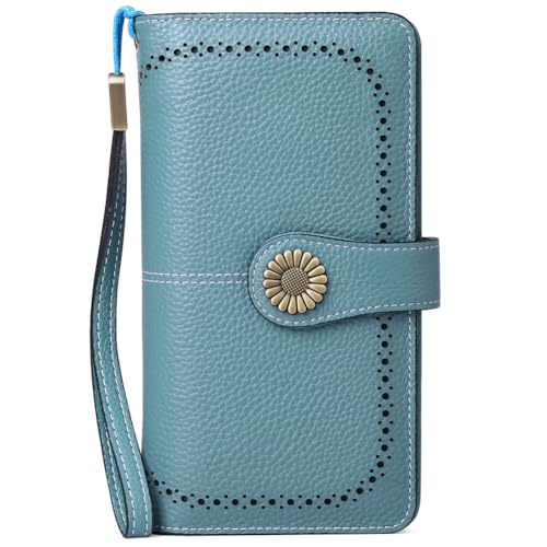 SENDEFN Wallets for Women Leather Credit Card Holder with RFID Blocking Large Capacity Wristlet - Image 1