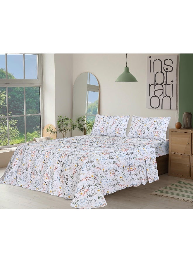 RUVANTI 100% Cotton Full Size Bed Sheets, 4 Pieces, Soft & Breathable Percale Weave Bedding, Deep Pocket 16", Hotel Standard, Crisp Cool Feel, Durable, Perfect Sheet Set Floral, Aroma - Image 2