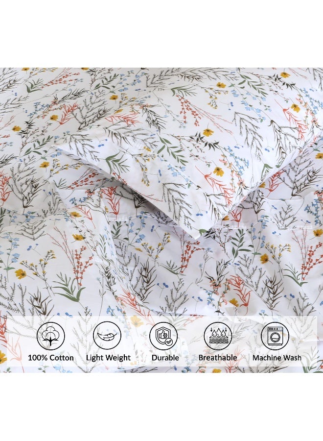 RUVANTI 100% Cotton Full Size Bed Sheets, 4 Pieces, Soft & Breathable Percale Weave Bedding, Deep Pocket 16", Hotel Standard, Crisp Cool Feel, Durable, Perfect Sheet Set Floral, Aroma - Image 4