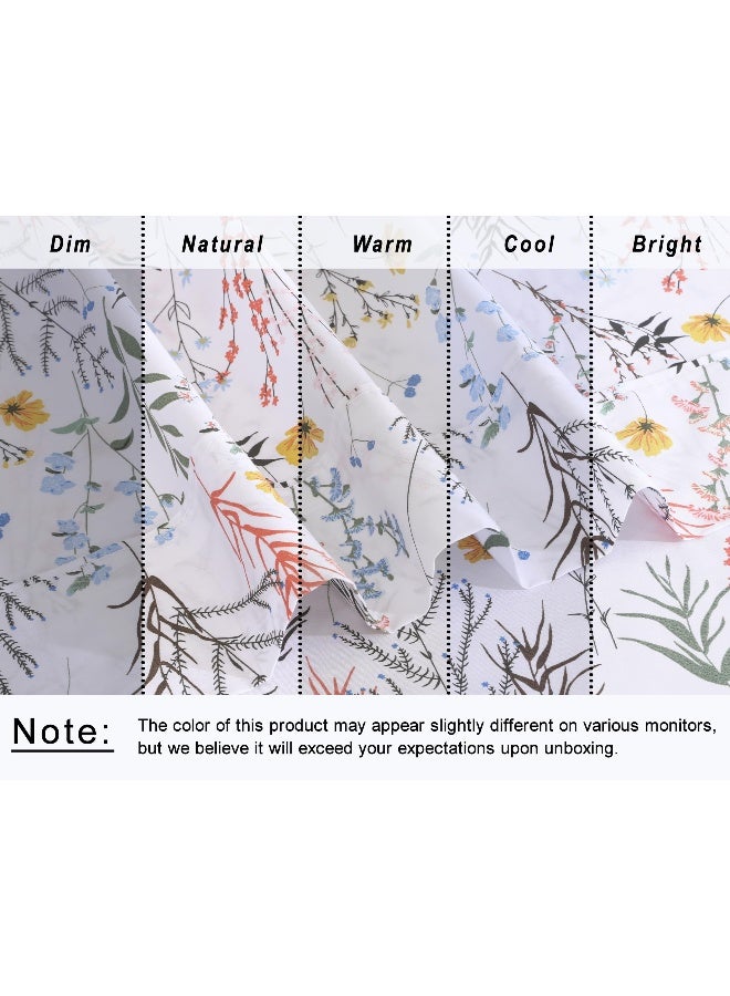 RUVANTI 100% Cotton Full Size Bed Sheets, 4 Pieces, Soft & Breathable Percale Weave Bedding, Deep Pocket 16", Hotel Standard, Crisp Cool Feel, Durable, Perfect Sheet Set Floral, Aroma - Image 5