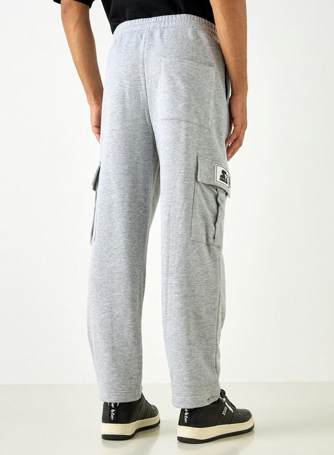 Starter Logo Applique Relaxed Fit Cargo Joggers with Drawstring Closure - Image 3