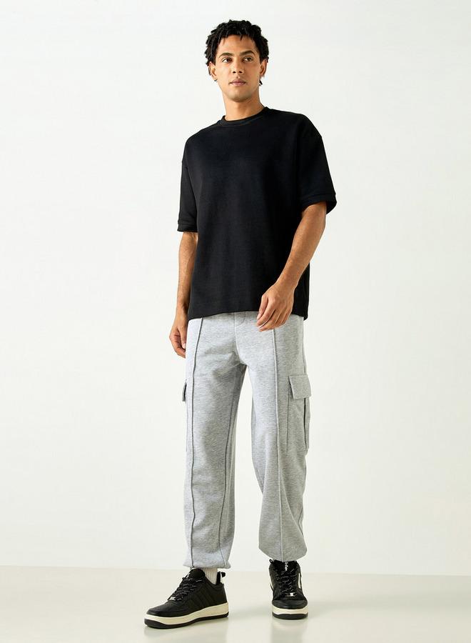 Starter Logo Applique Relaxed Fit Cargo Joggers with Drawstring Closure - Image 2