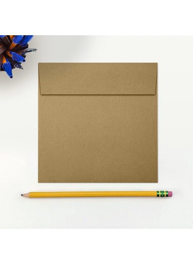 LUXPaper Square Invitation Envelopes ; Peel & Press ; 5 1 2" X 5 1 2" ; Grocery Bag Brown ; 70Lb. Text ; 50 Qty  - Image 5