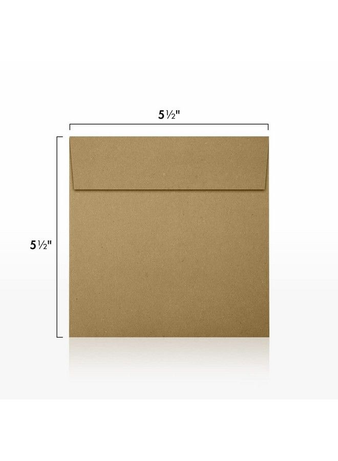 LUXPaper Square Invitation Envelopes ; Peel & Press ; 5 1 2" X 5 1 2" ; Grocery Bag Brown ; 70Lb. Text ; 50 Qty  - Image 4