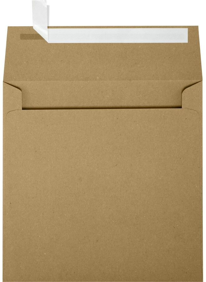 LUXPaper Square Invitation Envelopes ; Peel & Press ; 5 1 2" X 5 1 2" ; Grocery Bag Brown ; 70Lb. Text ; 50 Qty  - Image 2