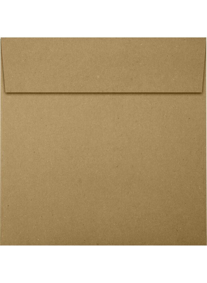LUXPaper Square Invitation Envelopes ; Peel & Press ; 5 1 2" X 5 1 2" ; Grocery Bag Brown ; 70Lb. Text ; 50 Qty  - Image 3