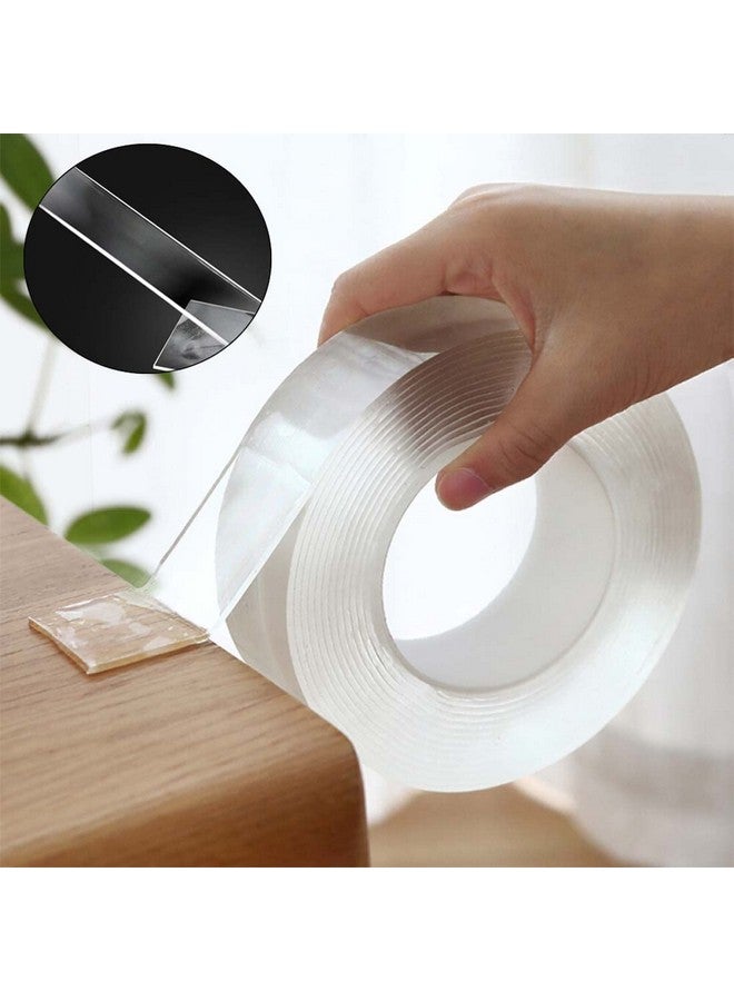 ايلان 3 لفات شريط نانو مزدوج الجوانب شديد التحمل، شريط شفاف مزدوج الجوانب شديد التحمل للاستخدام الخارجي، شريط مزدوج الجوانب شديد التحمل للتعليق على الحائط (9.85 قدم/لفة) - Image 3