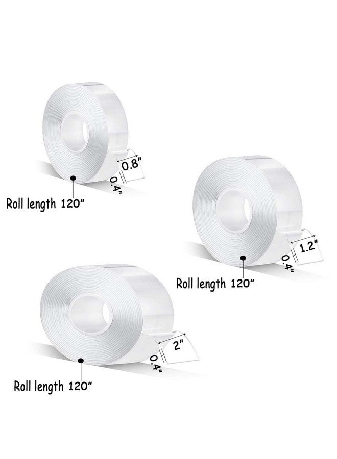 ايلان 3 لفات شريط نانو مزدوج الجوانب شديد التحمل، شريط شفاف مزدوج الجوانب شديد التحمل للاستخدام الخارجي، شريط مزدوج الجوانب شديد التحمل للتعليق على الحائط (9.85 قدم/لفة) - Image 2
