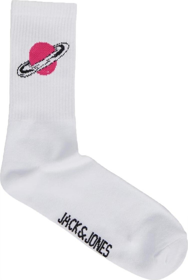 Jack Jones 12240536 Jacathletic Space Tennis Socks 5 Pack White - Image 3