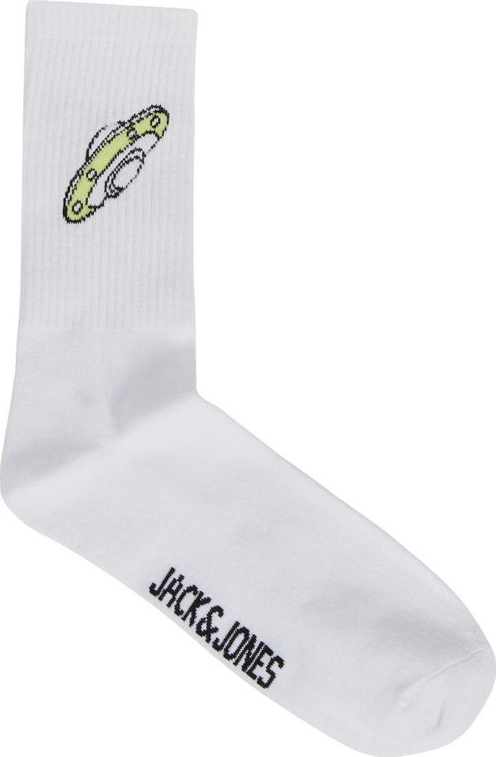 Jack Jones 12240536 Jacathletic Space Tennis Socks 5 Pack White - Image 2