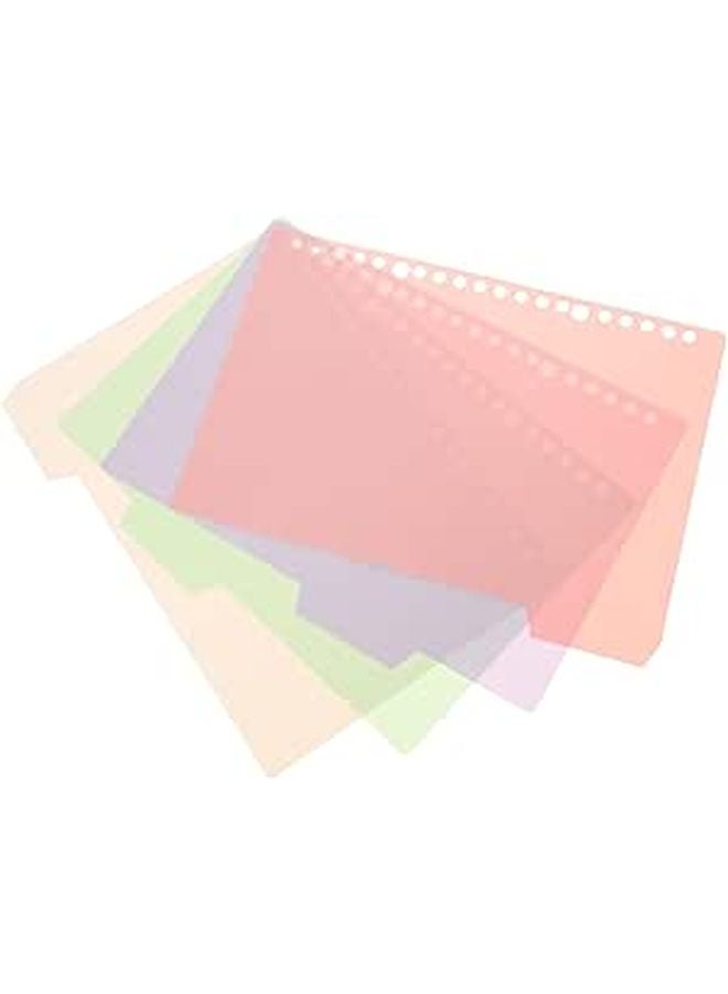 A5 Pastel Binder Dividers 4Pcs with Tabs and Poly Pockets Folder Organizer - Image 1