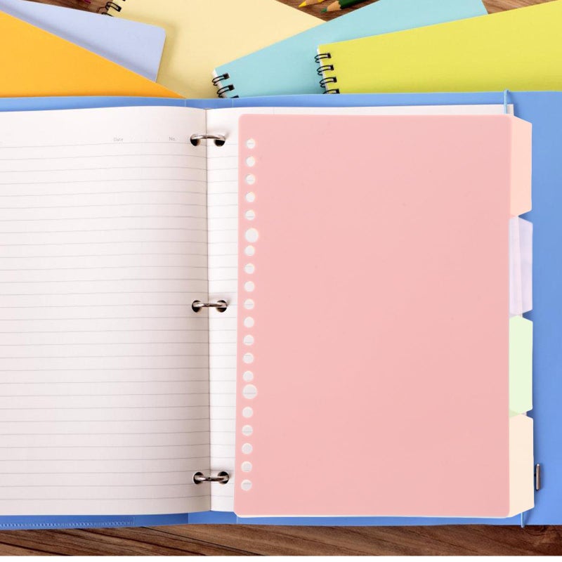 A5 Pastel Binder Dividers 4Pcs with Tabs and Poly Pockets Folder Organizer - Image 5