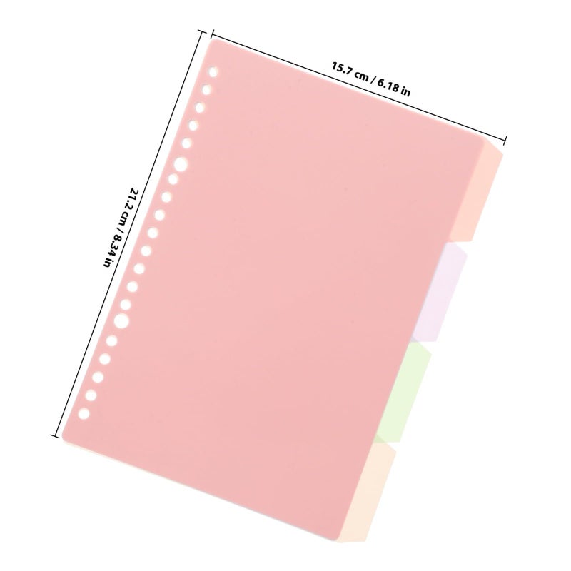 A5 Pastel Binder Dividers 4Pcs with Tabs and Poly Pockets Folder Organizer - Image 3