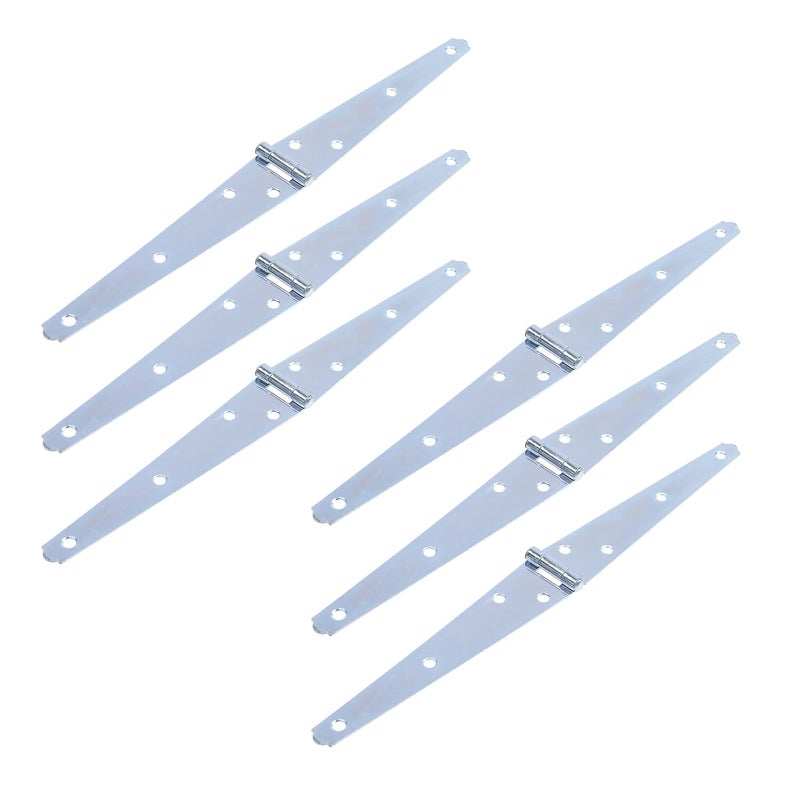 Geesatis 6 inch Strap Hinges Heavy Duty Gate Hinges Cabinet Latch Door Hinge with Mounting ScrewsIronSilver ColorPack of 6 - Image 2