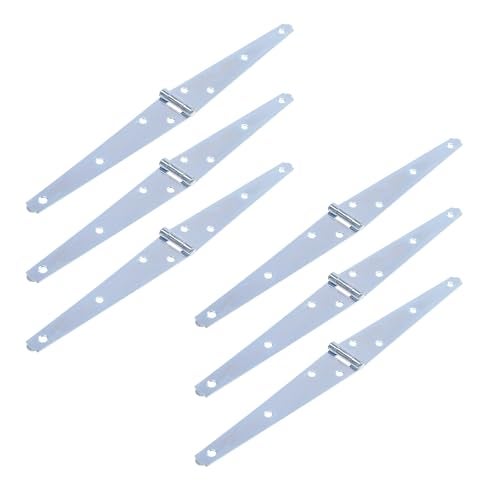 Geesatis 6 inch Strap Hinges Heavy Duty Gate Hinges Cabinet Latch Door Hinge with Mounting ScrewsIronSilver ColorPack of 6 - Image 1