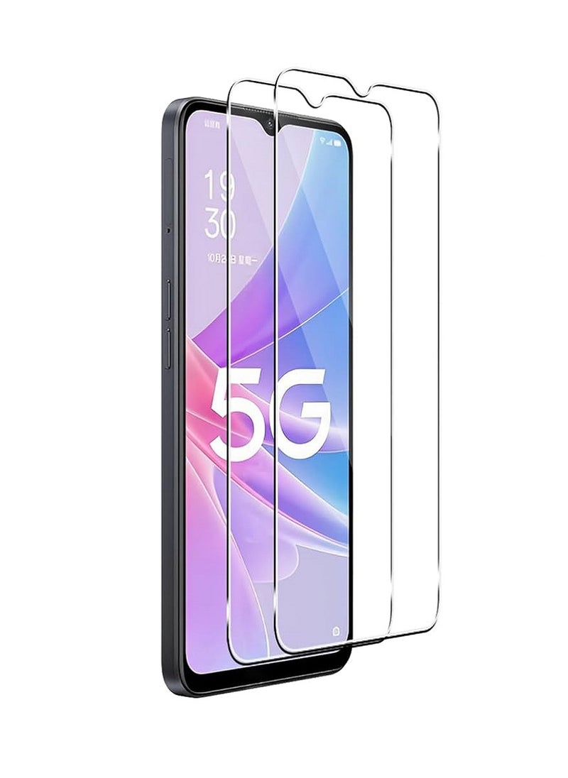 Super 2 Pieces  Tempered Glass Screen Protector Clear Designed For Oppo A78 5G Full Screen Coverage And Bubble Free - Image 1