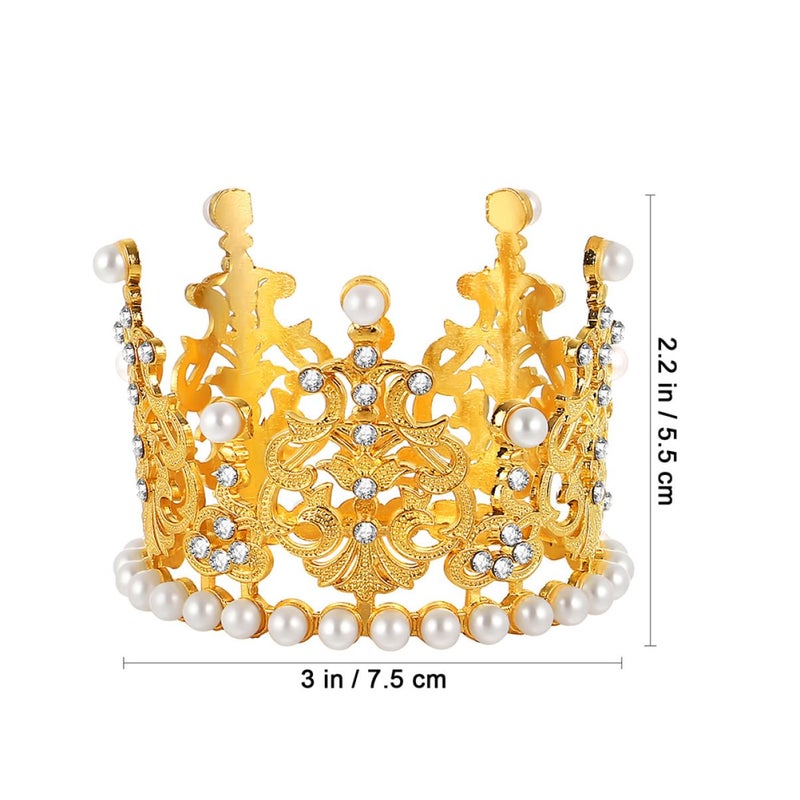 2 Pcs Silver Crown Cake Toppers For Birthday Wedding Party Decorations - Image 3