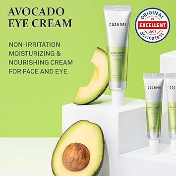 COSNORI Avocado Eye Cream Nourishing Eye and Face Cream with Organic Avocado and Rice Bran Extract Anti Wrinkle and Depuff Irritation Free Formula 101 oz - Image 2