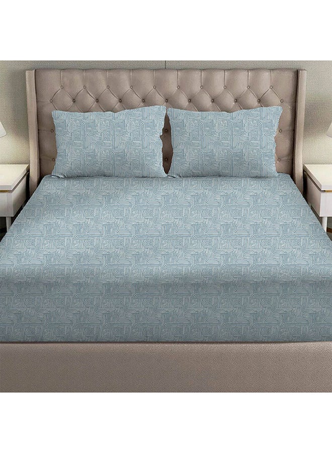 DANUBE HOME Danube Home Albany Super King Bed Fitted Sheet Set 200x200+30 cm/50x75+15 cm Merritt Blue | 80 Cotton; 20 Lyocell Bedding Set For Bedroom  - Image 2