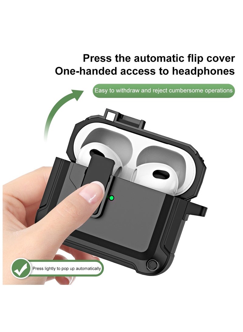 O Ozone Rugged Armor Case for AirPods 4 Case Cover (2024),  Shockproof Hard Shell Protection with Secure Lock Clip Case Cover with Keychain-Yellow - Image 5