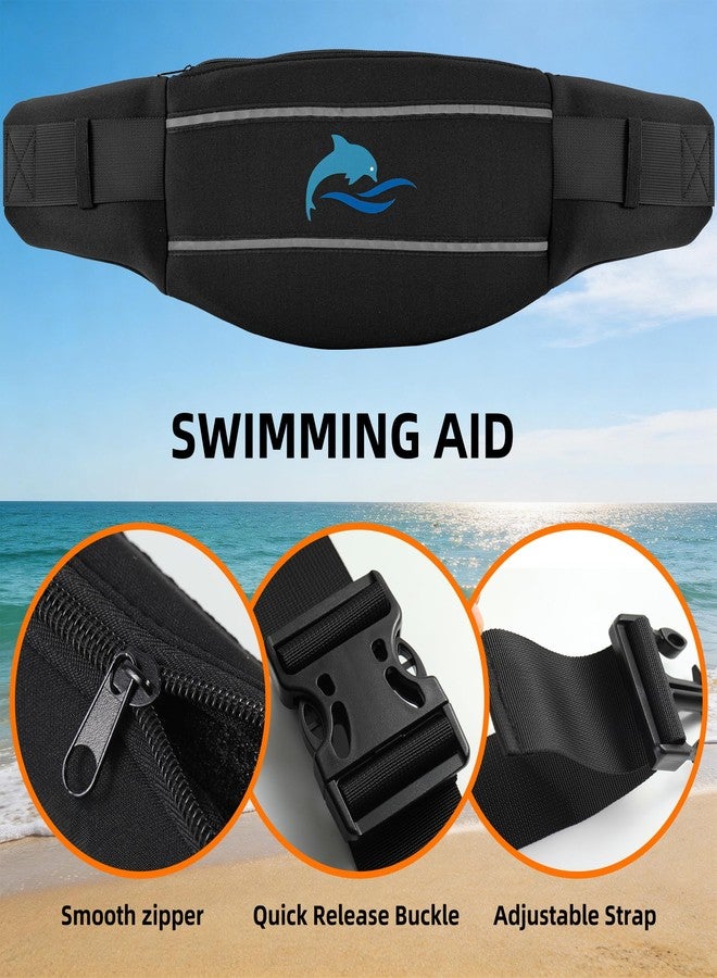 SIXRARI Adult Flotation Swim Belt, Adjustable 3-Section Buoyancy Belt with Reflective Strips for Water Aerobics, Aqua Jogging, Pool Exercise, Swimming Training & Low-Impact Workout (Black, L) - Image 5