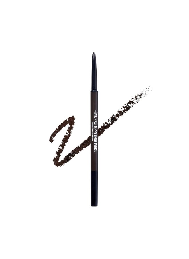 kiss new york Professional Brow Pencil with Spoolie Brush, Ultra-Fine Precision Point Eyebrow Pencil, Dual-Sided Precise, Slim Definer, Fills Brows, Long-Lasting (Deep Dark Brown)  - Image 1