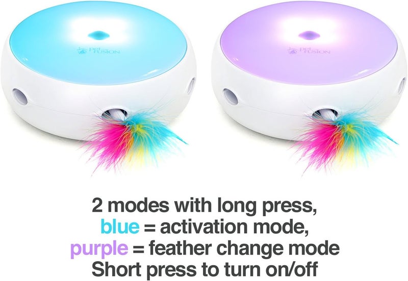 PetFusion Ambush Interactive Cat Toys for Indoor Cats - New & Improved Cat Feather Toys (Quiet 3 Modes, Nighttime Light, Auto Shut Off, Batteries Incl) Replacement Feathers Available 12 Month Warranty - Image 4