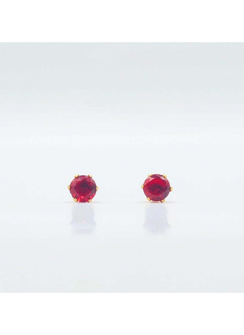 Earss Garnet Birth Stone January Gold Earring | Stainless Steel | 18K Gold Plated  - Image 1