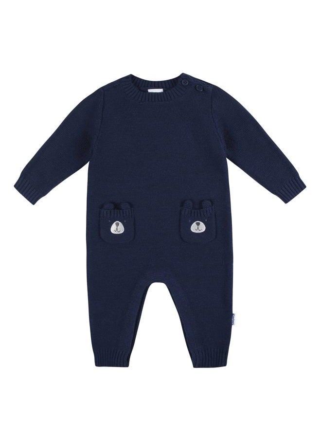 Gerber baby-boys Sweater Knit Romper Jumpsuit, Blue Dog, 18 Months - Image 1