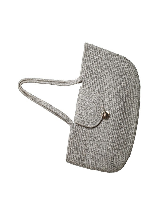 Ariya Women's Handbag (4057 | Silver) Handcrafted Lightweight Shoulder Handbag, PP & Cotton Blend, Spacious Design with Secure Flap Lock, Perfect for Ladies & Girls, Bag for Daily, Casual, Travel - Image 3