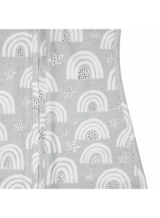 Dashu Soothing Sleep Sack, Baby Sleeper with Built in Pacifiers, Gray Rainbow/White Pacifier, 0-3 Months - Image 4