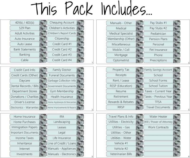 Lovable Labels File Labels, 96 Pre-Printed u0026 Blank File Folder Labels, Blue Modern - Image 3