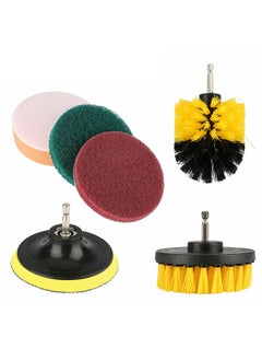 Generic 6Pcs Scrub Drill Brush Multi-purpose Kit Power Drill Cleaning Attachments All Purpose Deep Clean  - Image 1