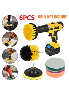 Generic 6Pcs Scrub Drill Brush Multi-purpose Kit Power Drill Cleaning Attachments All Purpose Deep Clean  - Image 4