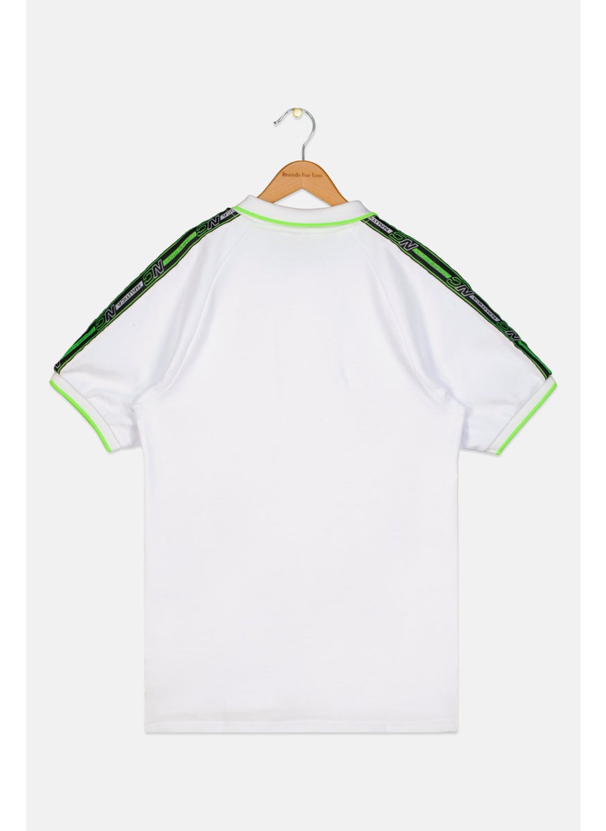 Nautica Competition Kids Boy Short Sleeve Embroidered Logo Polo Shirt, White  - Image 2