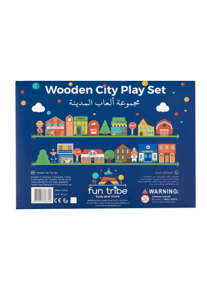 Fun Tribe Wooden City Play Set | Toys for Boys and Girls | Toys for Play Mat and Carpets | Vehicle Toy Set for Kids and Children | Safe To Play | Screen Free | Activity, Educational & Learning Toys - Image 2