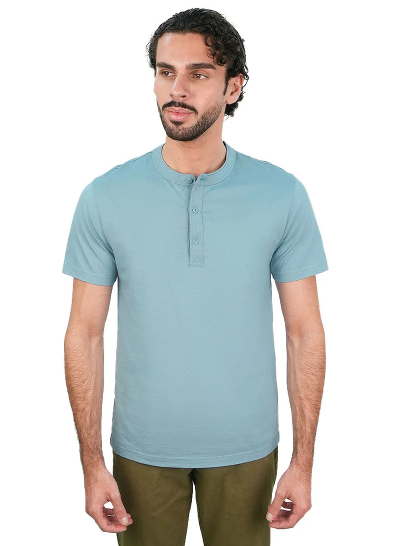 Men’s Slim Henley Short-Sleeve Button Front Tee