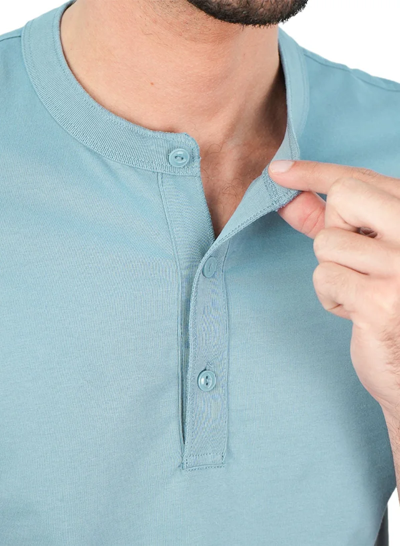 GIORDANO  Men’s Slim Henley Short-Sleeve Button Front Tee for Men | Best Price UAE