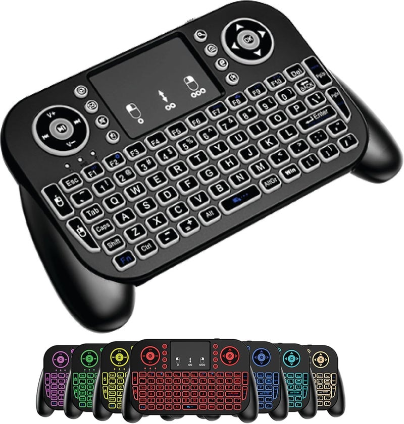 WirelessFinest Bluetooth + 2.4GHz RF Wireless Mini Keyboard Remote Control Touchpad Mouse Combo for Android TV Box Apple Smart TV Fire Stick PC Computer Laptop Window OS HTPC Theater Raspberry Pi Tablet + Backlit - Image 1