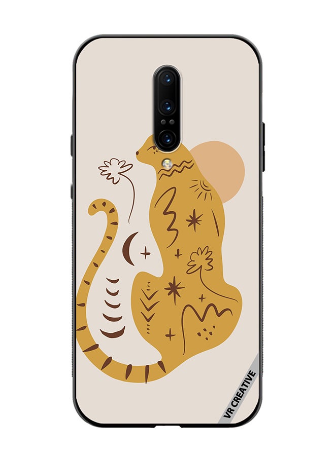 VR CREATIVE Protective Case Cover For OnePlus 7 Pro Boho Cute Leopard Animal Design Multicolour - Image 1