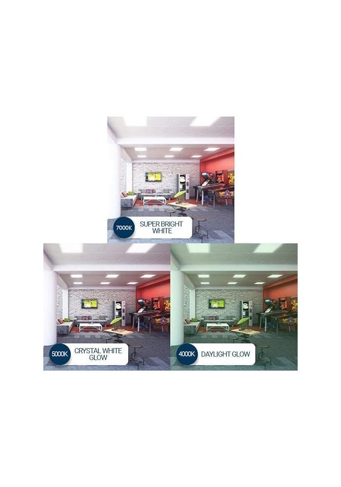 ضوء بانل LED 60X60 واط 80 ضوء سقف، 6500K أبيض، مربع ألمنيوم (عبوة من 4) - Image 3