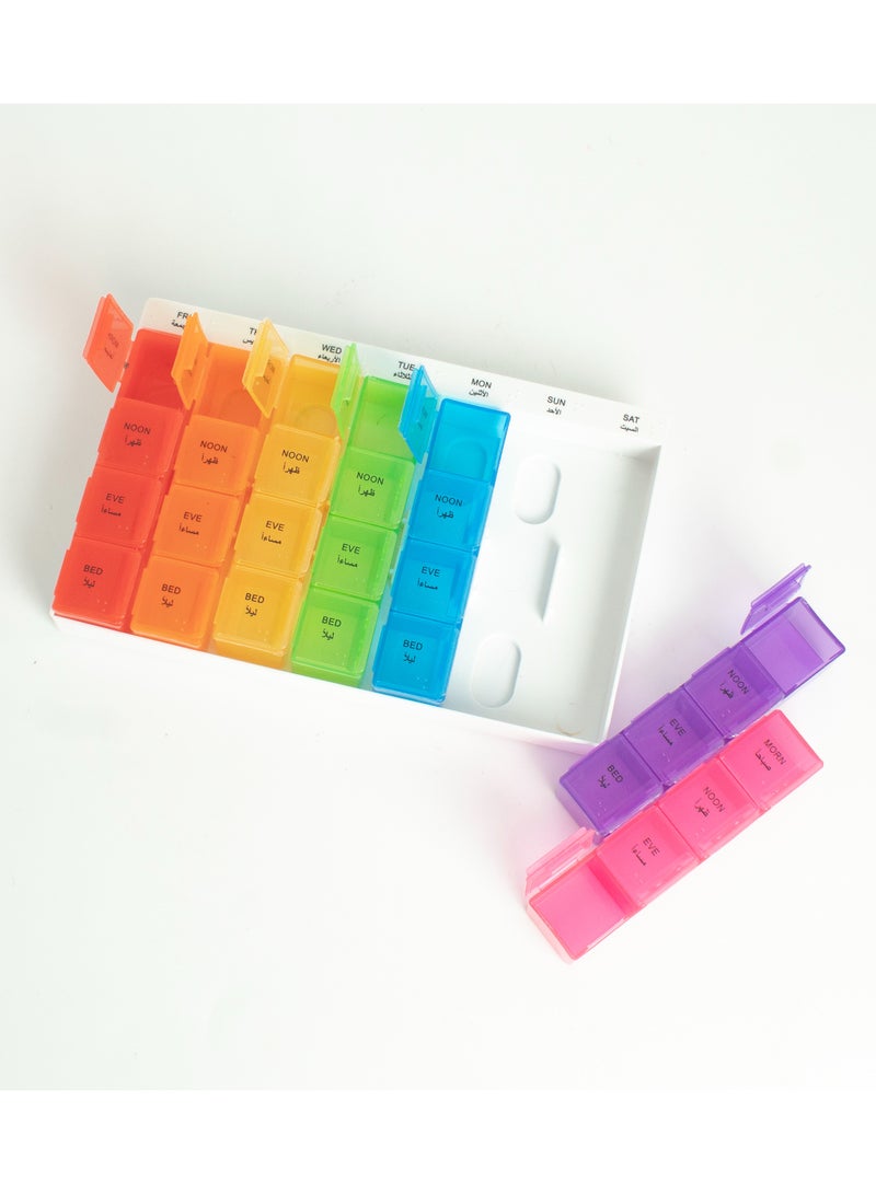 ARINA Weekly Pills Skin Case 4 Daily Doses Stylishly Regulate Medications 24/7 With Large Storage Capacity - Image 3