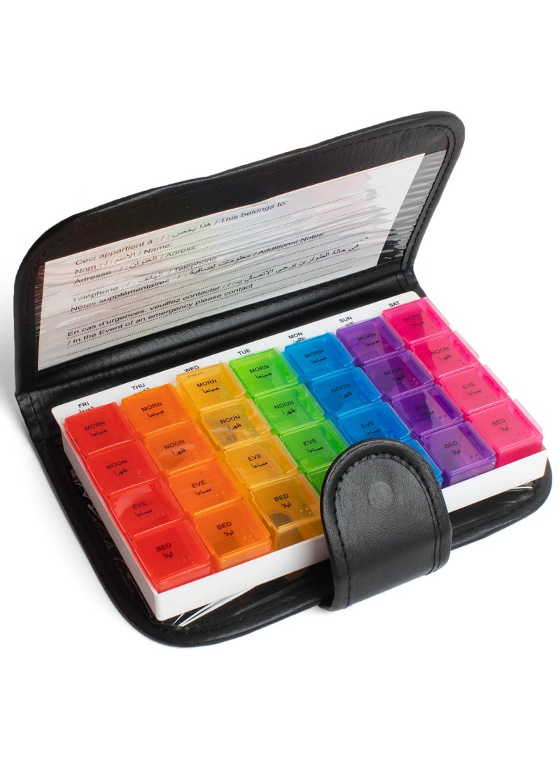 ARINA Weekly Pills Skin Case 4 Daily Doses Stylishly Regulate Medications 24/7 With Large Storage Capacity - Image 4