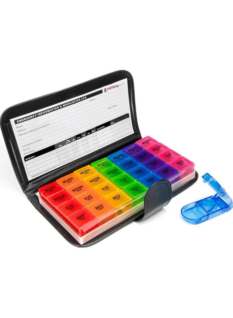 ARINA Weekly Pills Skin Case 4 Daily Doses Stylishly Regulate Medications 24/7 With Large Storage Capacity - Image 5