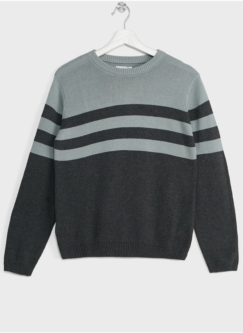 MANGO - Kids Colorblock Sweater - Image 1