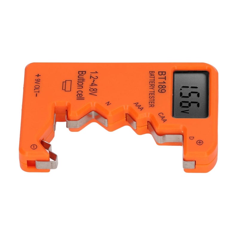 AA AAA 6F22 9V 1.5V Battery Capacity Tester Meter Simple Operation Battery Life Checker Convenient Tool for Testing Health (Orange) - Image 2