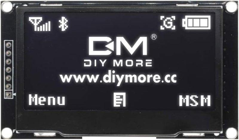 diymore 2.42" OLED Digital IIC I2C SPI Serial 128X64 Pixel Screen Display Module SSD1309 for Arduino Project DIY Electronic Arduino (White) - Image 1