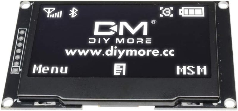 diymore 2.42" OLED Digital IIC I2C SPI Serial 128X64 Pixel Screen Display Module SSD1309 for Arduino Project DIY Electronic Arduino (White) - Image 2