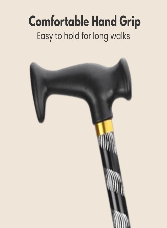 iwalk; Changing Lives iWalk Walking Stick for Old People, Adult Men, Women & Physically Challenged | Non Adjustable | Fix Height 36 Inch | Made of Strong Metals (AluminiumBlack36) - Image 4